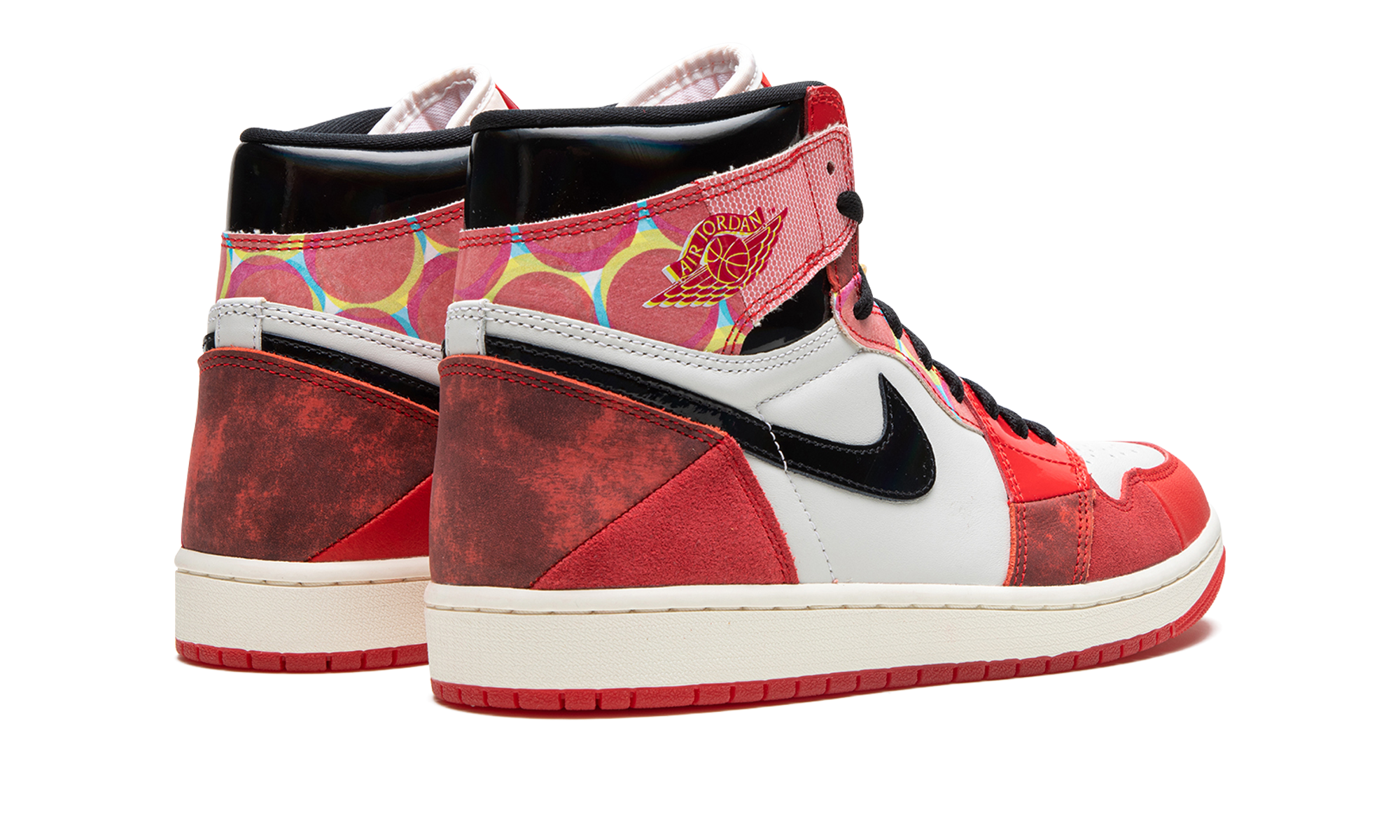 jordan 1 retro high og spider man across the spider verse special box+DV1748-601+diagnol right behind view