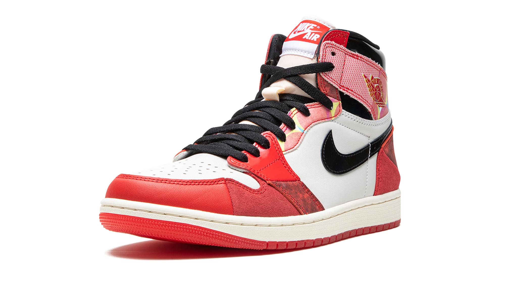 jordan 1 retro high og spider man across the spider verse special box+DV1748-601+left diagnol single view