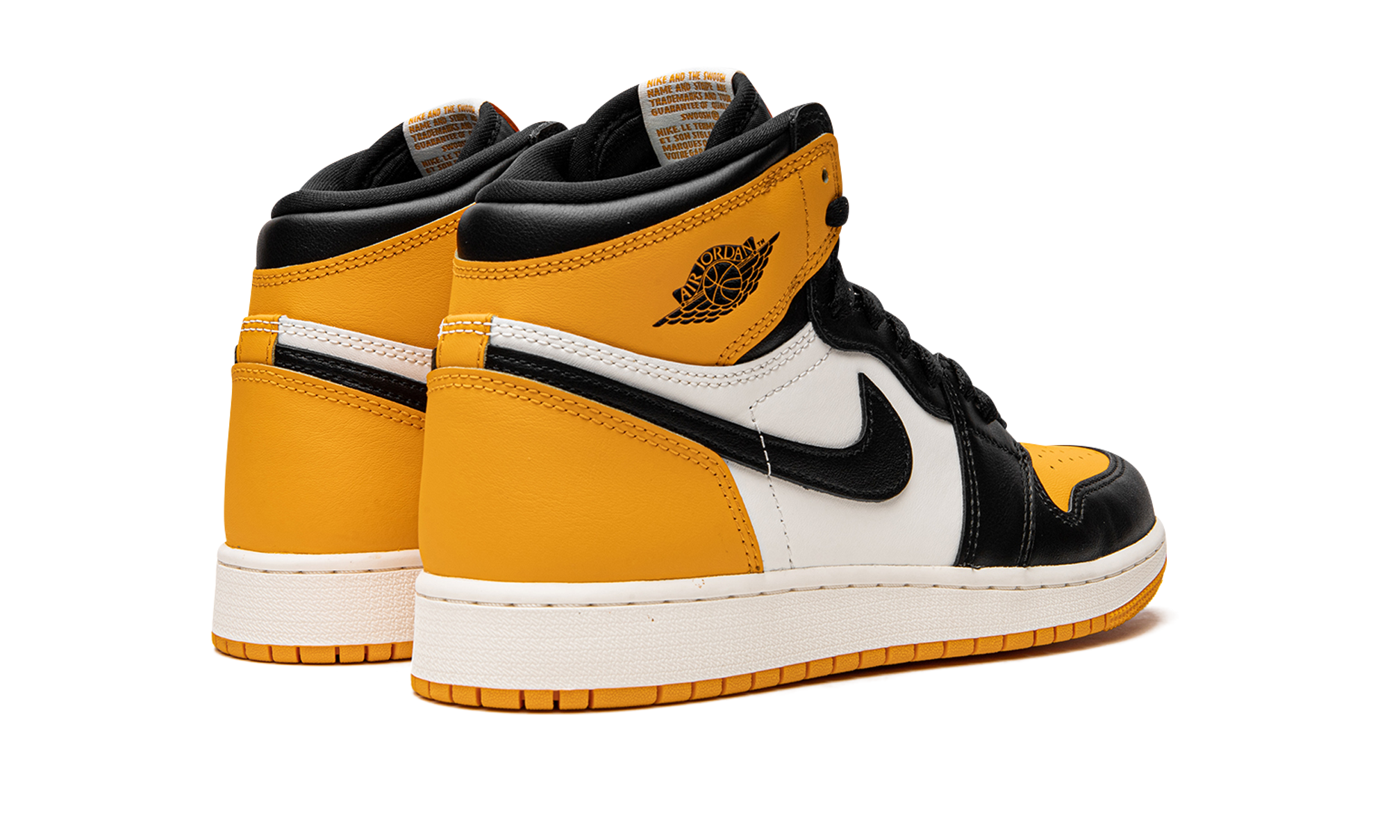 jordan 1 retro high og taxi gs+575441-711+diagnol right behind view