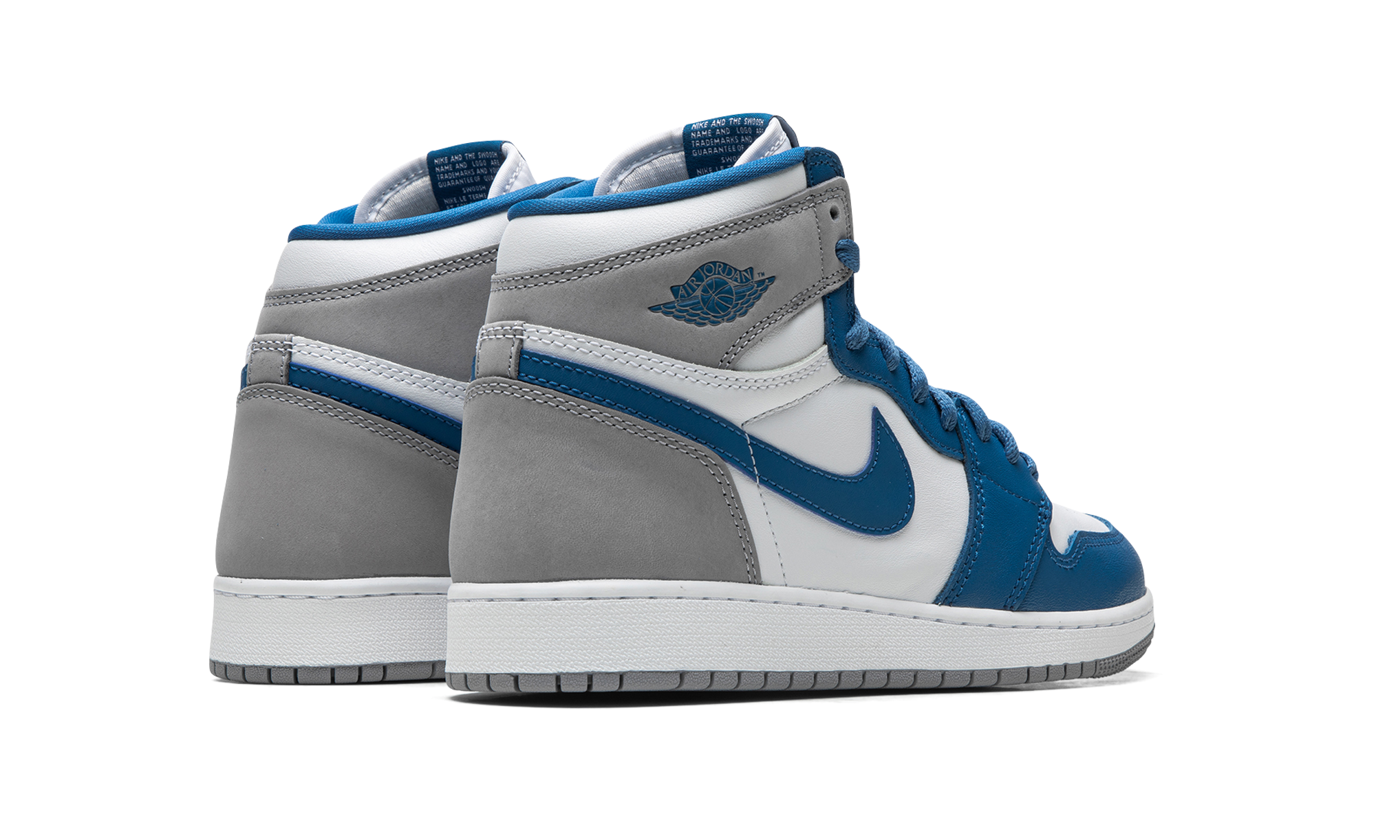 jordan 1 retro high og true blue gs+FD1437-410+diagnol right behind view