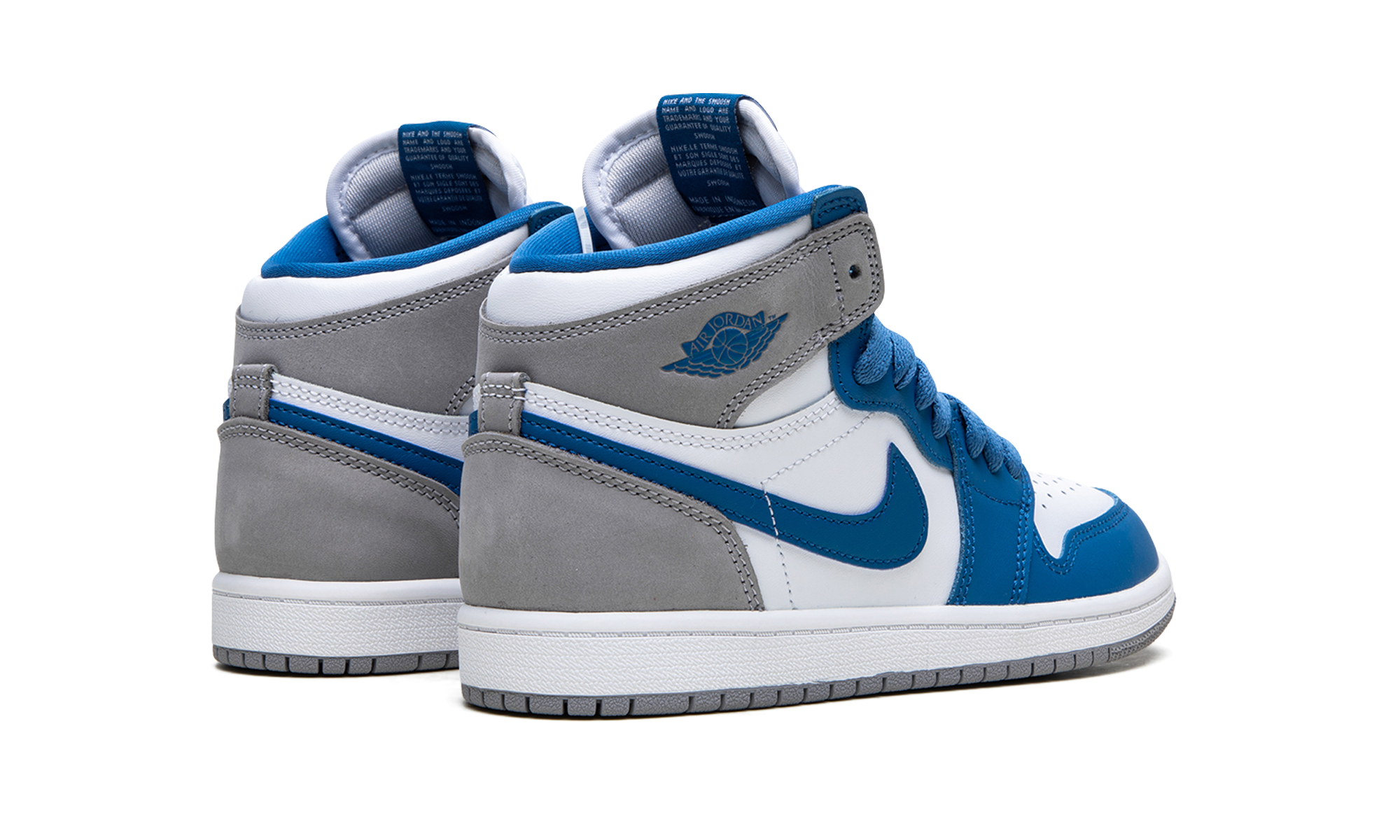 jordan 1 retro high og true blue ps+FD1412-410+diagnol right behind view