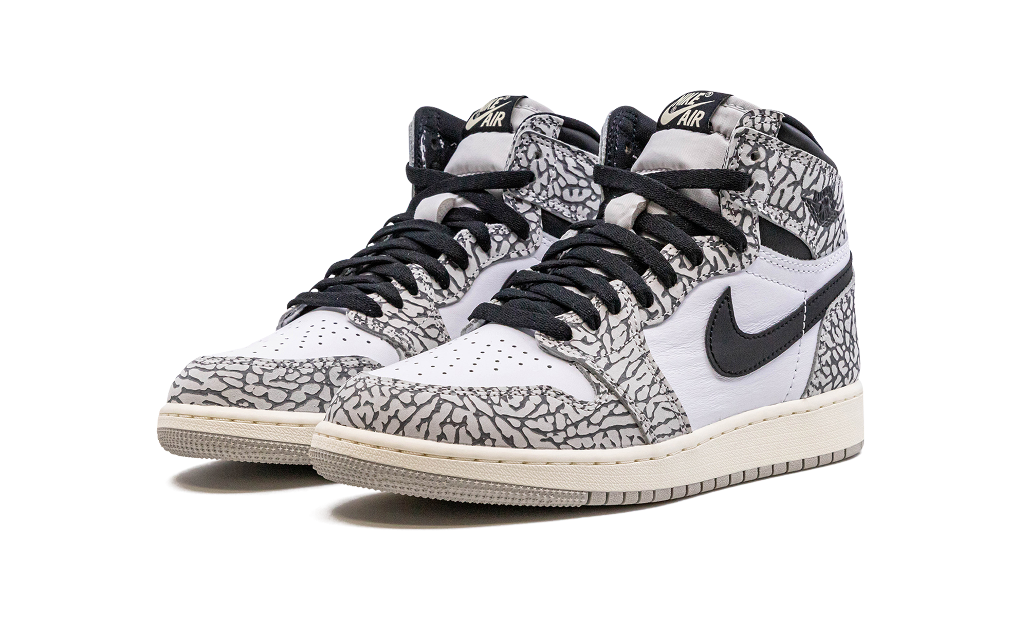 jordan 1 retro high og white cement gs+FD1437-052+diagnol left view
