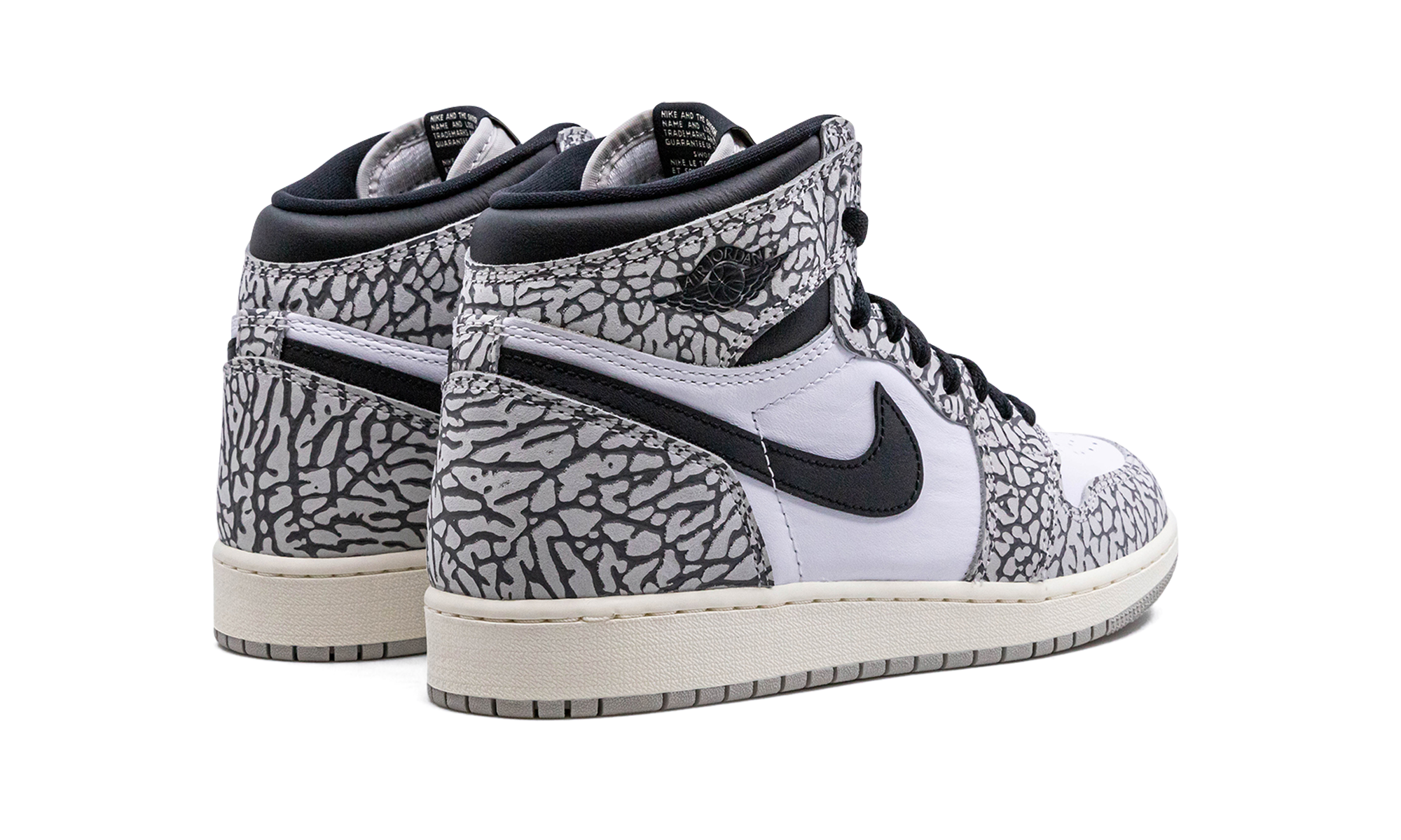 jordan 1 retro high og white cement gs+FD1437-052+diagnol right behind view