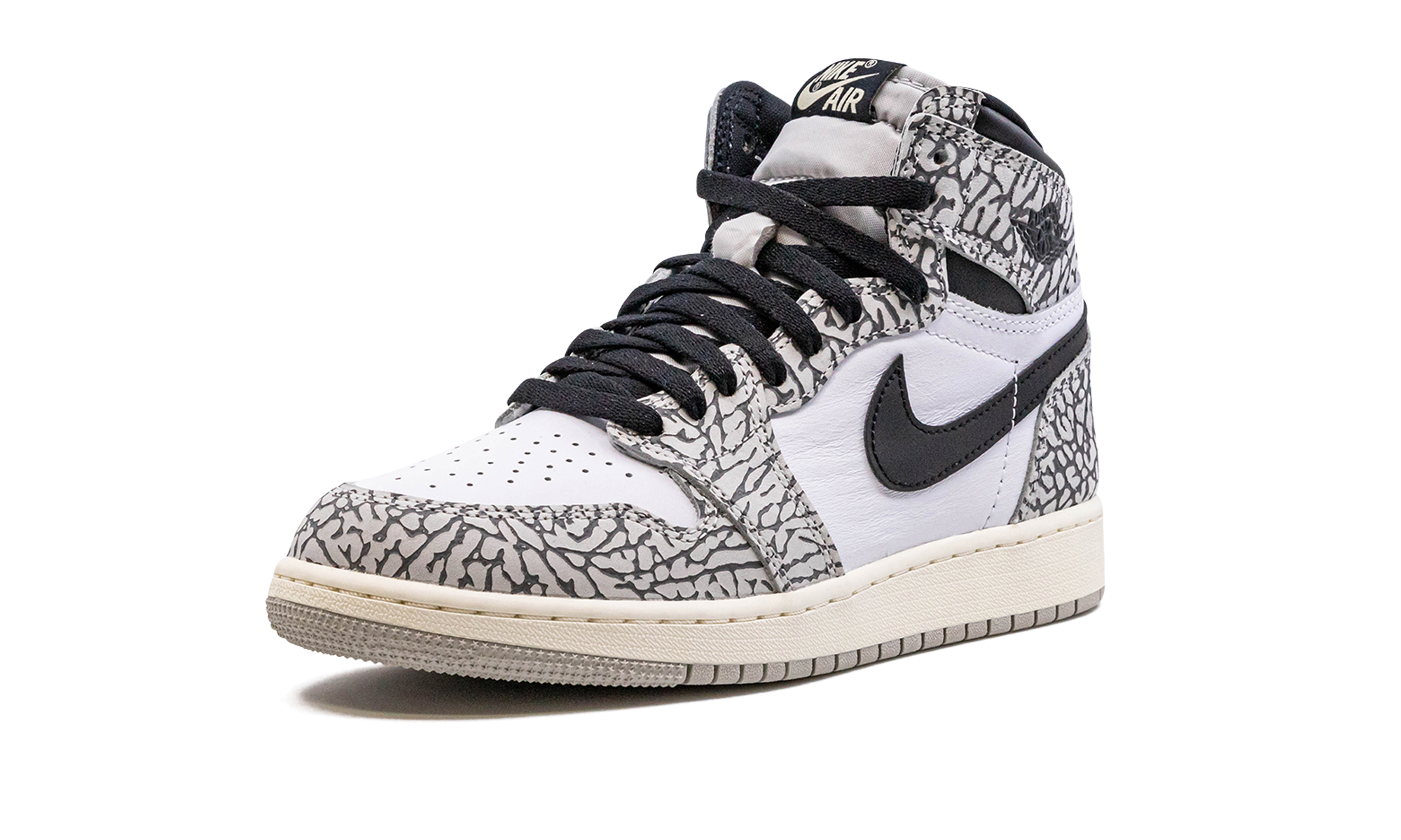 jordan 1 retro high og white cement gs+FD1437-052+left diagnol single view