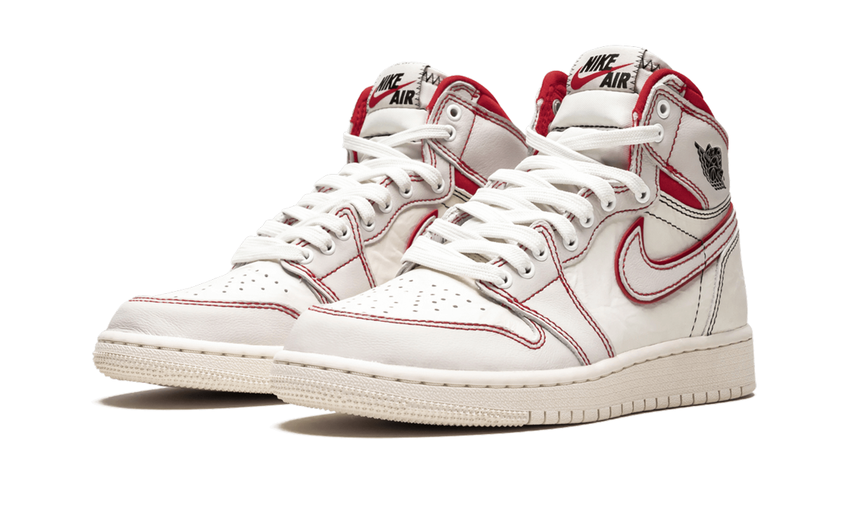 jordan 1 retro high phantom gym red gs+575441-160+diagnol left view