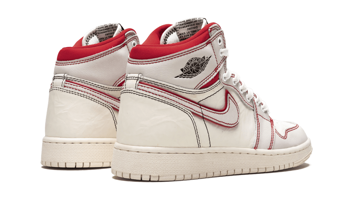 jordan 1 retro high phantom gym red gs+575441-160+diagnol right behind view