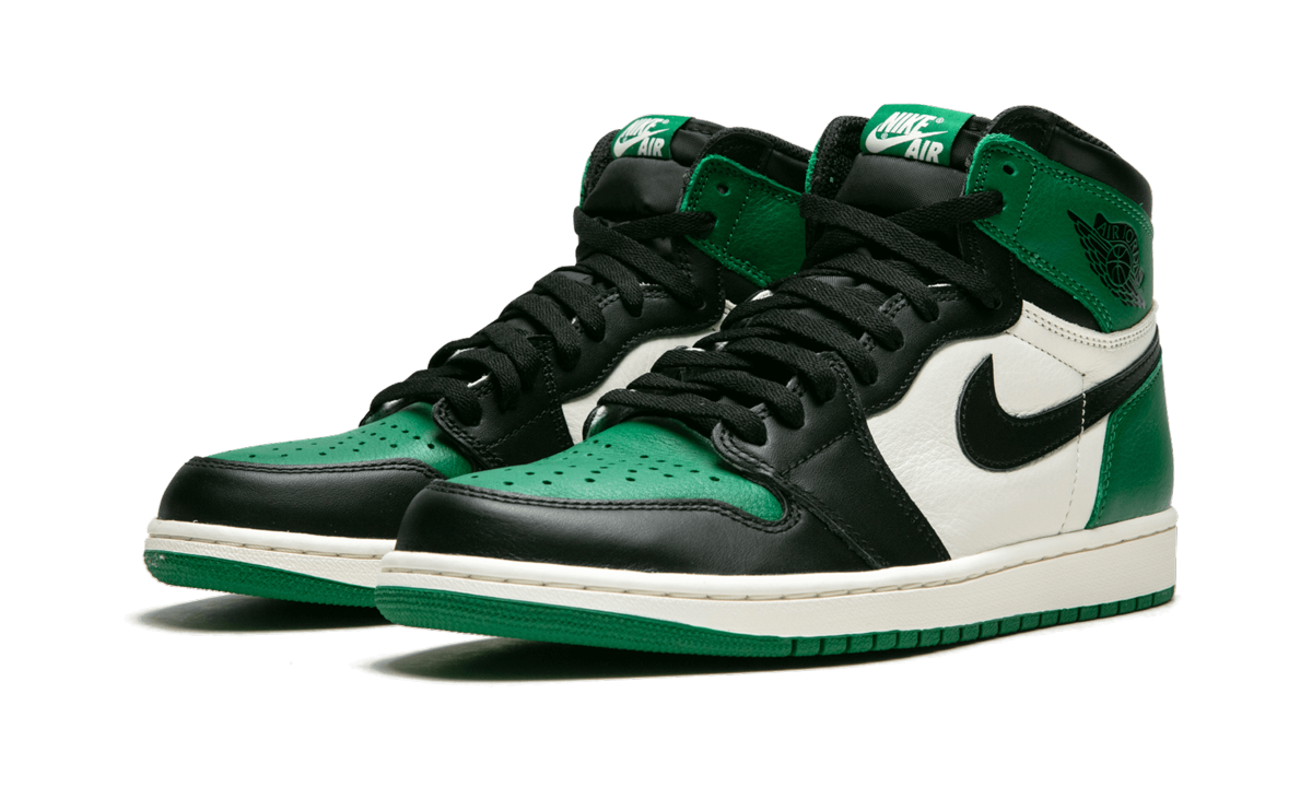 jordan 1 retro high pine green+555088-302+diagnol left view