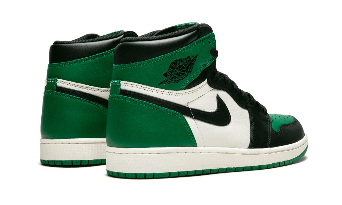 jordan 1 retro high pine green+555088-302+diagnol right behind view