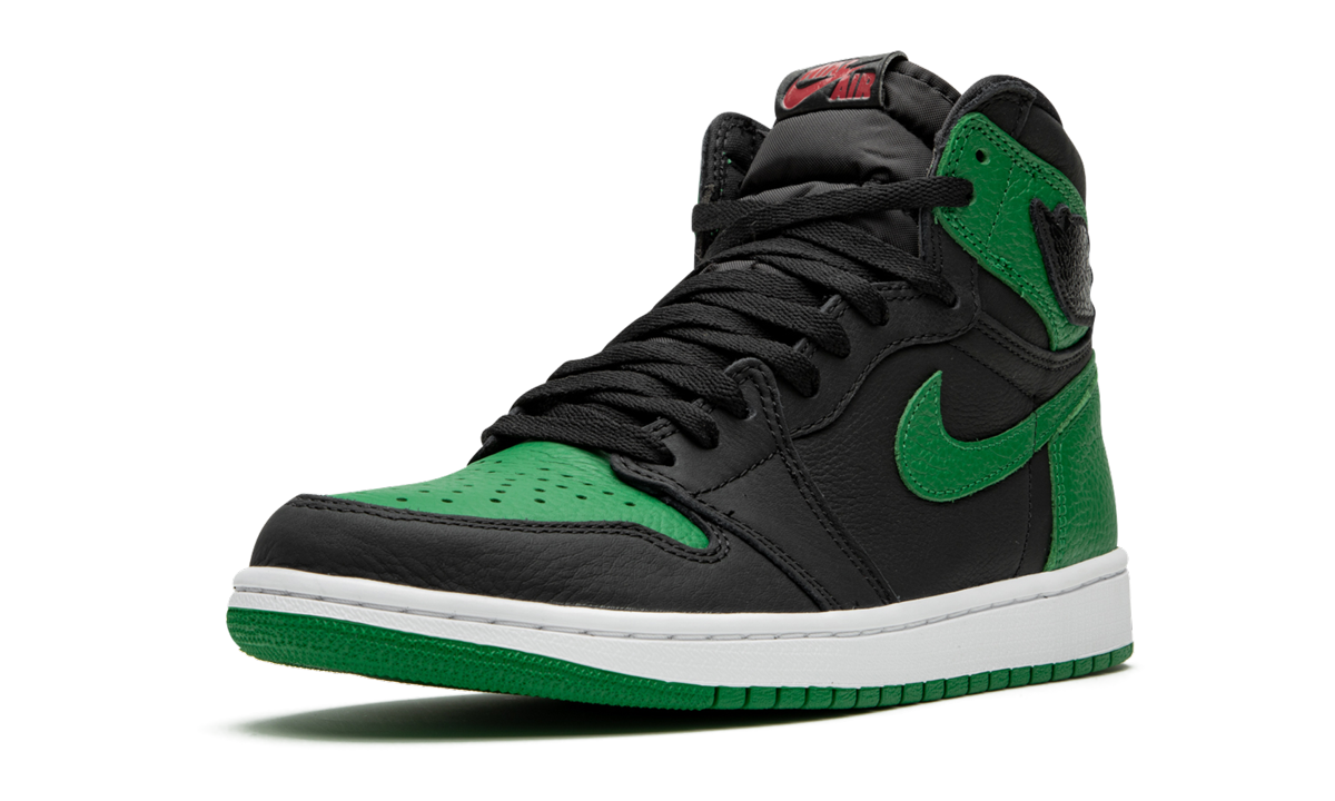 jordan 1 retro high pine green black+555088-030+left diagnol single view