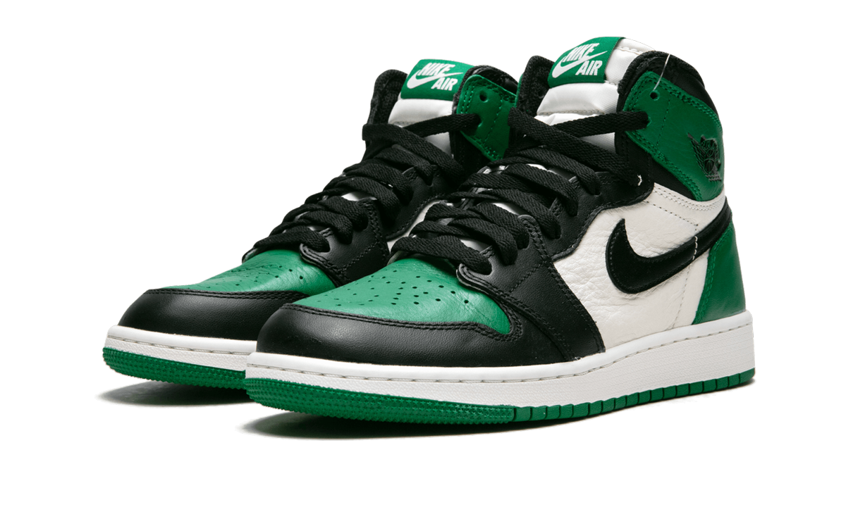 jordan 1 retro high pine green gs+575441-302+diagnol left view