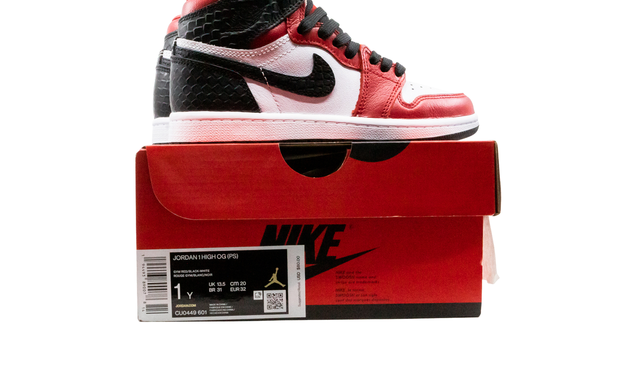 jordan 1 retro high satin snake chicago ps+CU0449-601+diagnol right view 1
