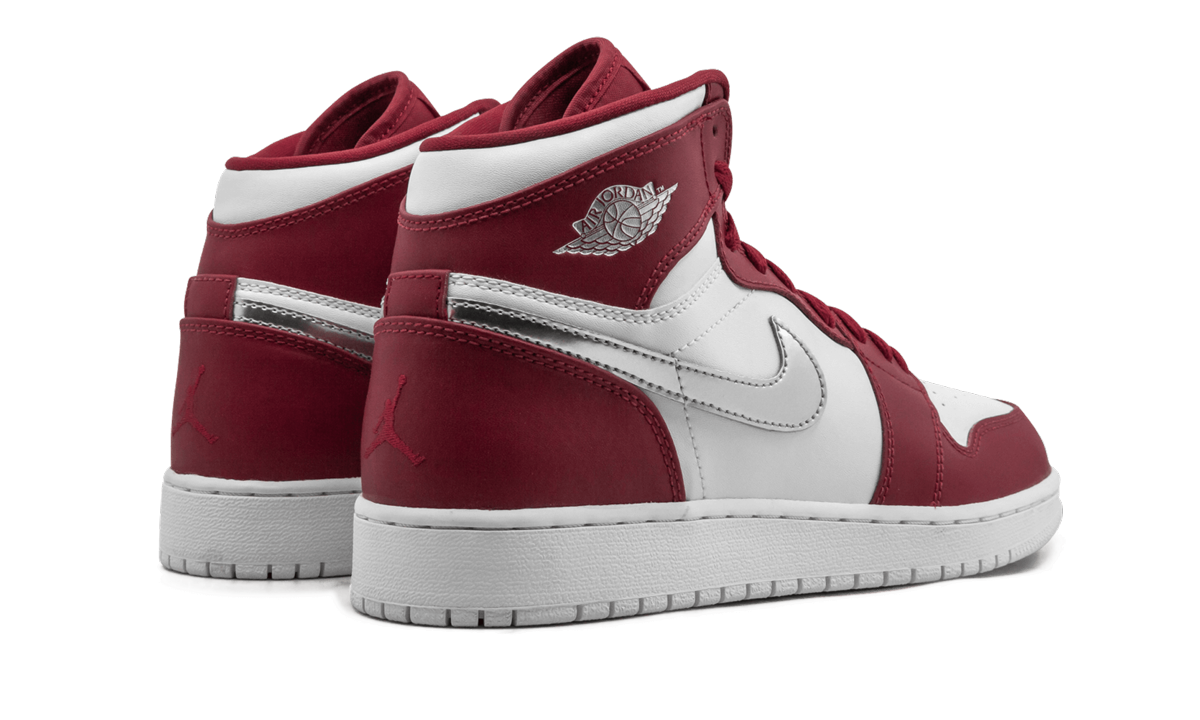jordan 1 retro high silver medal gs+705300-602+diagnol right behind view
