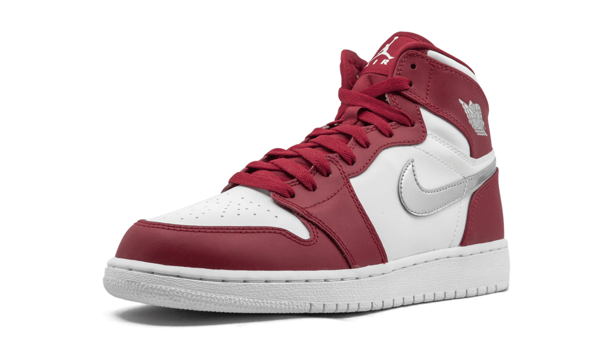 jordan 1 retro high silver medal gs+705300-602+left diagnol single view