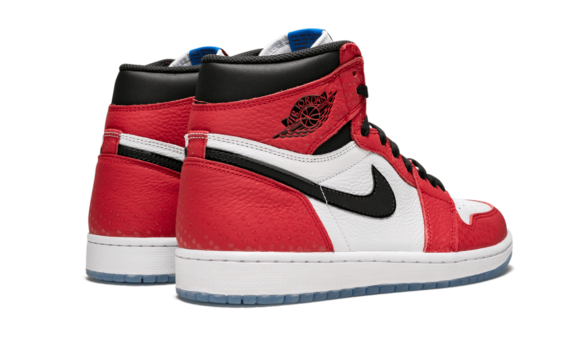 jordan 1 retro high spider man origin story+555088-602+diagnol right behind view