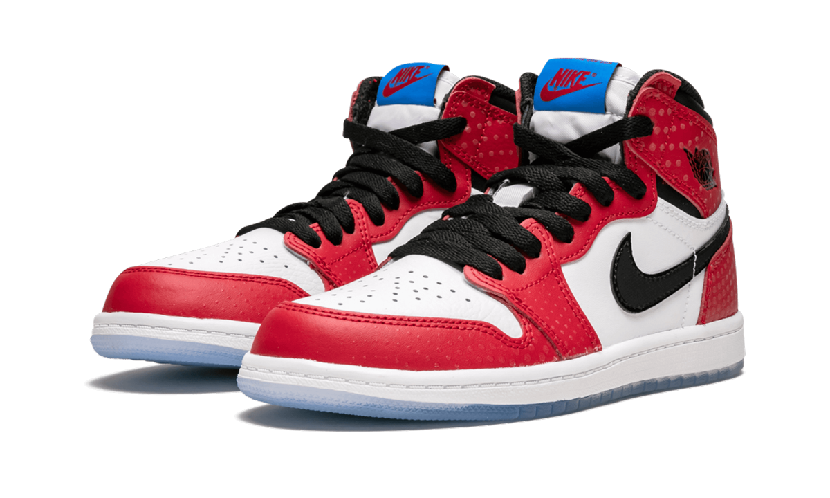jordan 1 retro high spider man origin story ps+AQ2664-602+diagnol left view