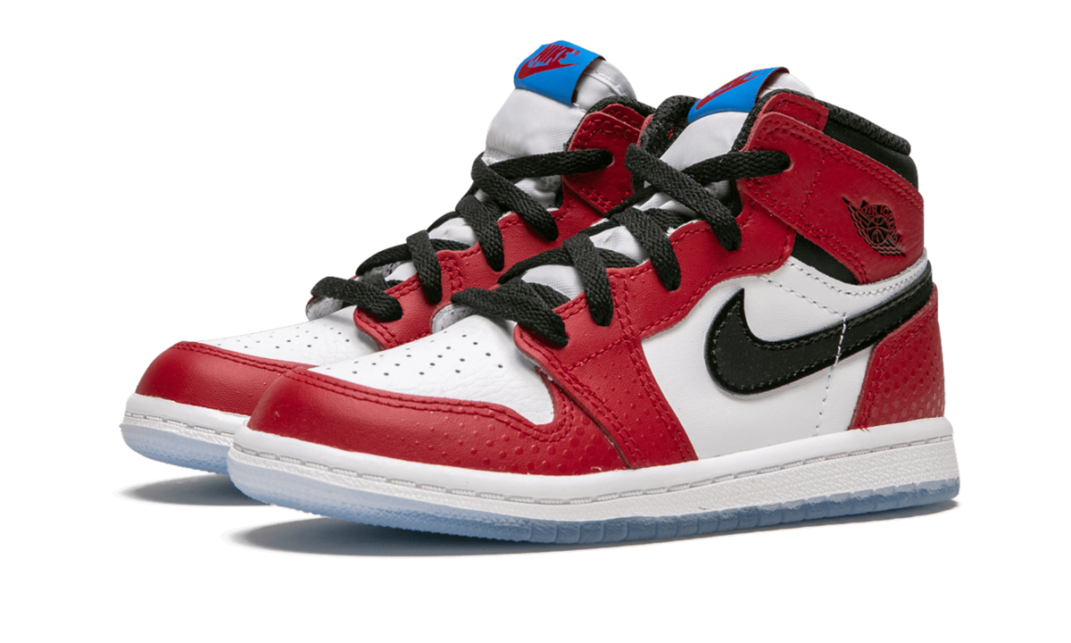 jordan 1 retro high spider man origin story td+AQ2665-602+diagnol left view