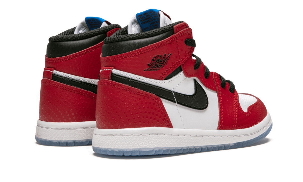 jordan 1 retro high spider man origin story td+AQ2665-602+diagnol right behind view