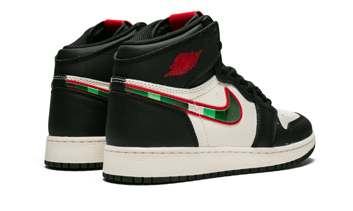 jordan 1 retro high sports illustrated a star is born gs+575441-015+diagnol right behind view