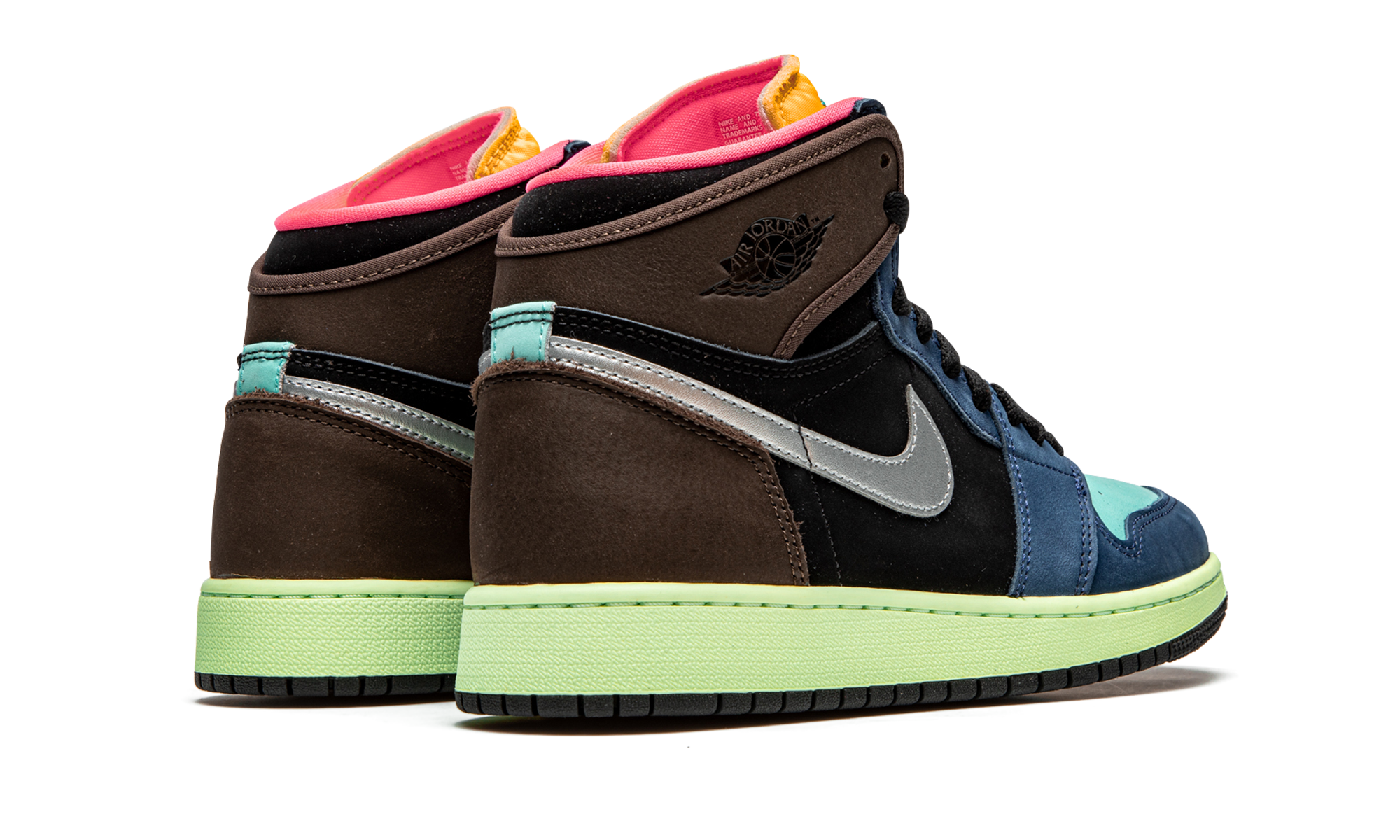 jordan 1 retro high tokyo bio hack gs+575441-201+diagnol right behind view