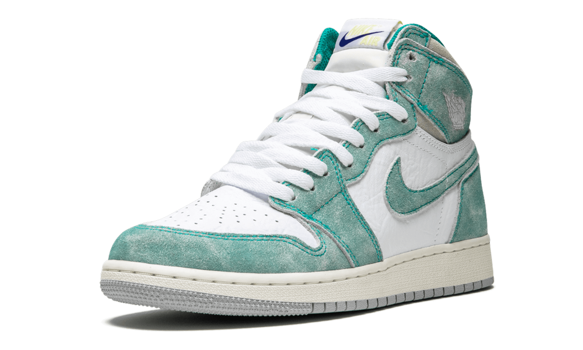 jordan 1 retro high turbo green gs+575441-311+left diagnol single view