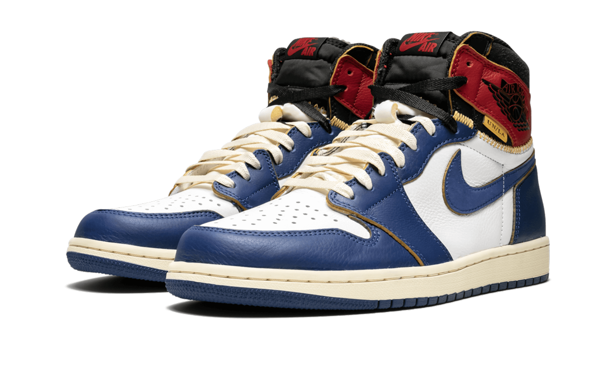 jordan 1 retro high union los angeles storm blue+BV1300-146+diagnol left view