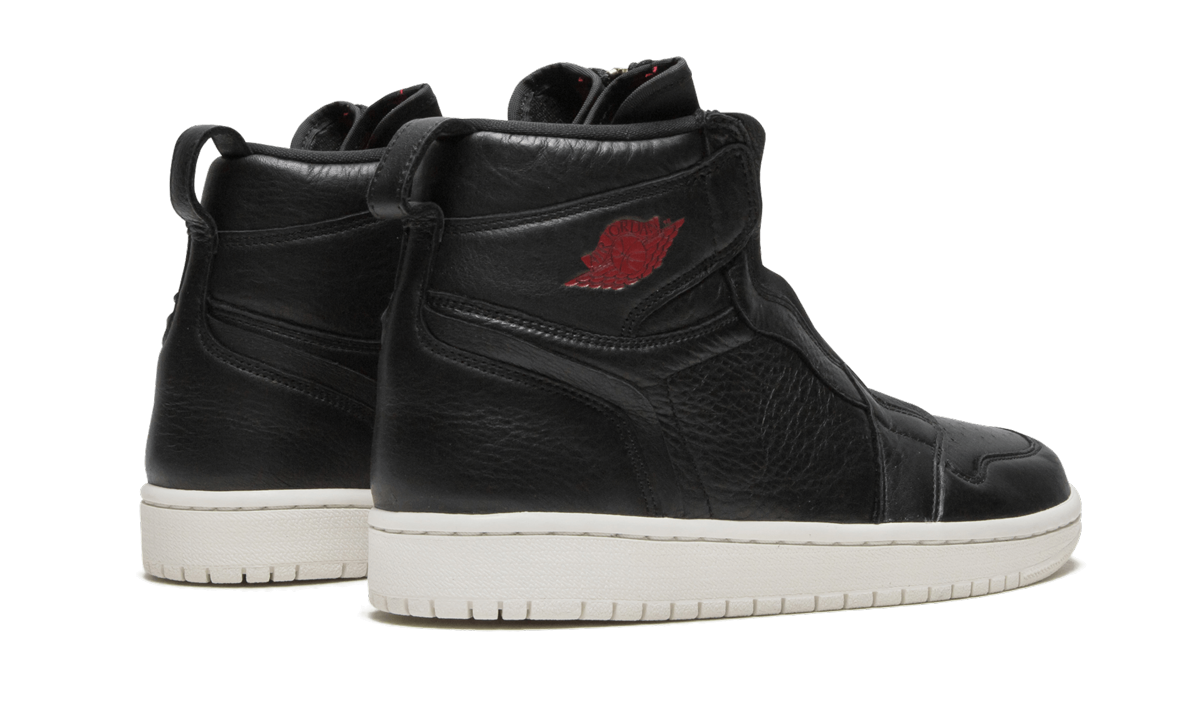 jordan 1 retro high zip black gym red phantom women s+AT0575-006+diagnol right behind view
