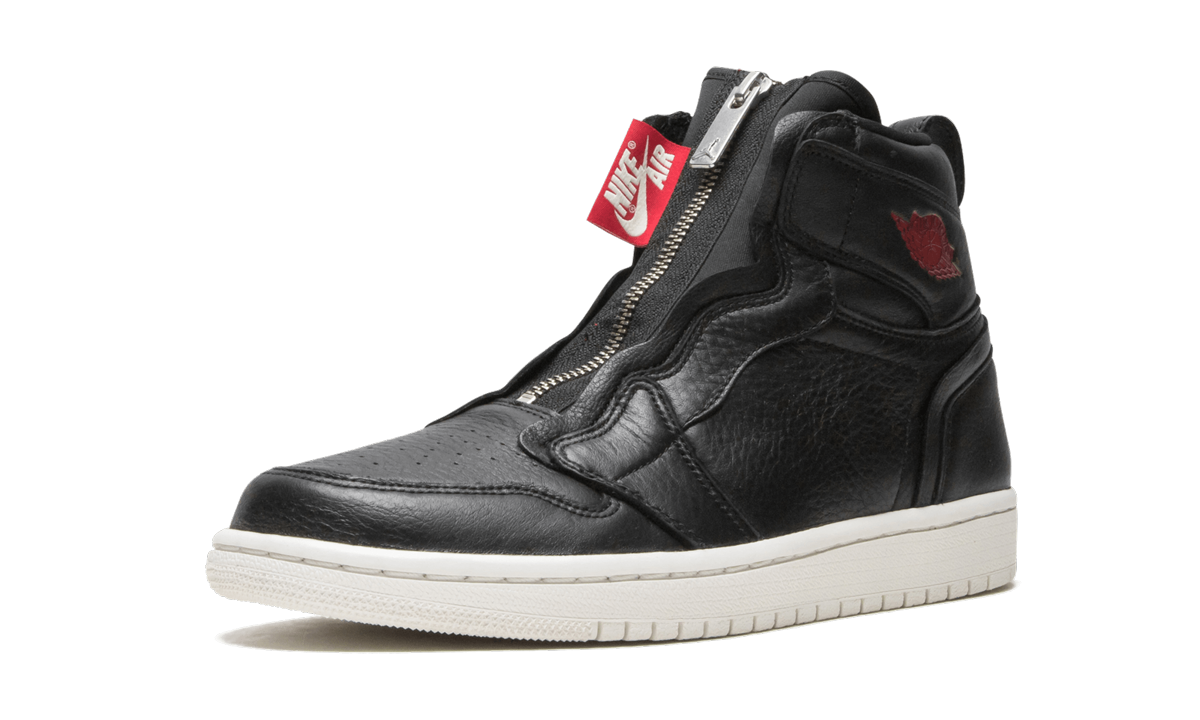 jordan 1 retro high zip black gym red phantom women s+AT0575-006+left diagnol single view