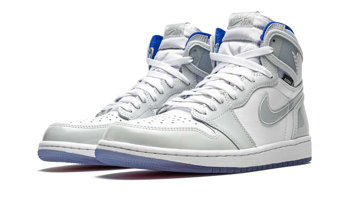 jordan 1 retro high zoom white racer blue+CK6637-104+diagnol left view