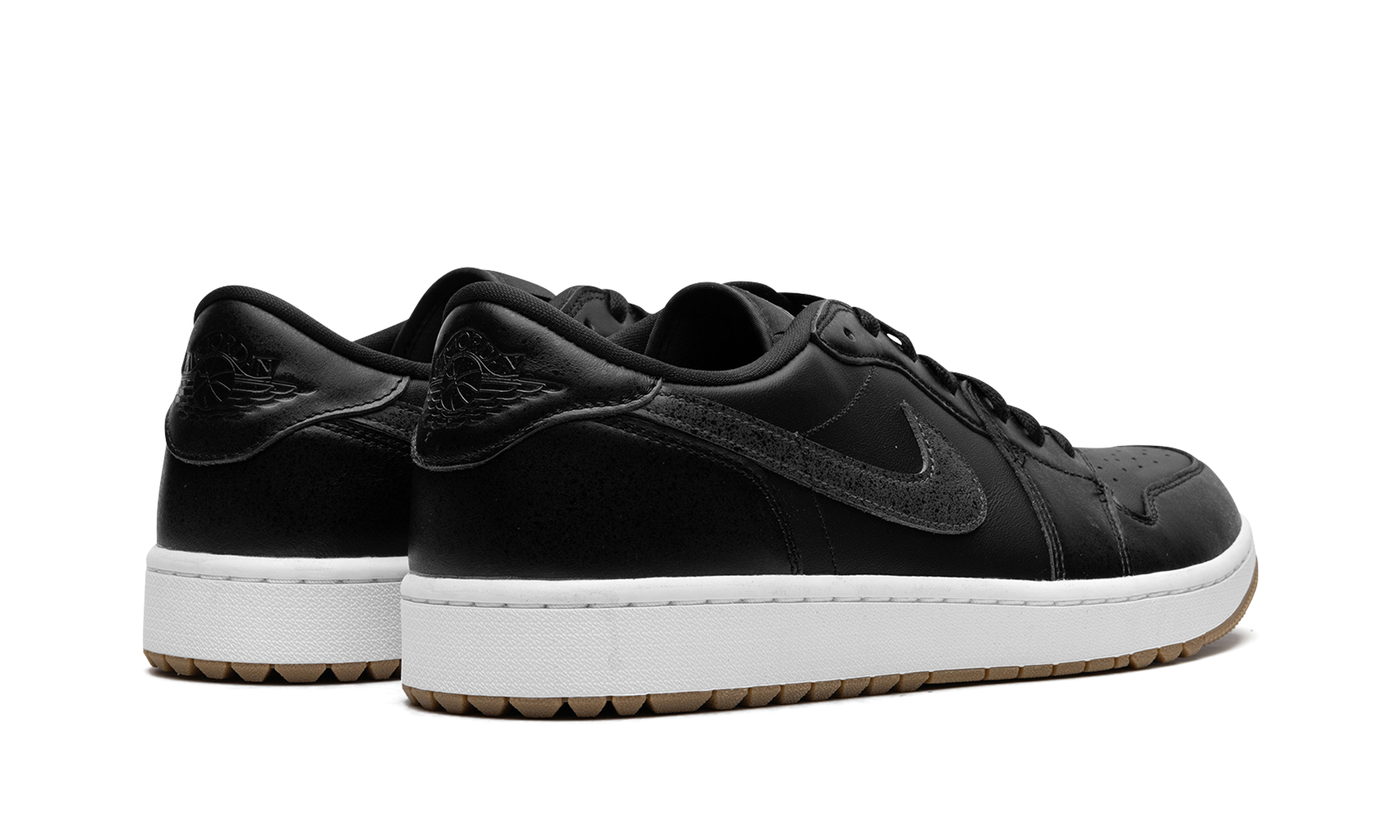jordan 1 retro low golf black gum+DD9315-005+diagnol right behind view