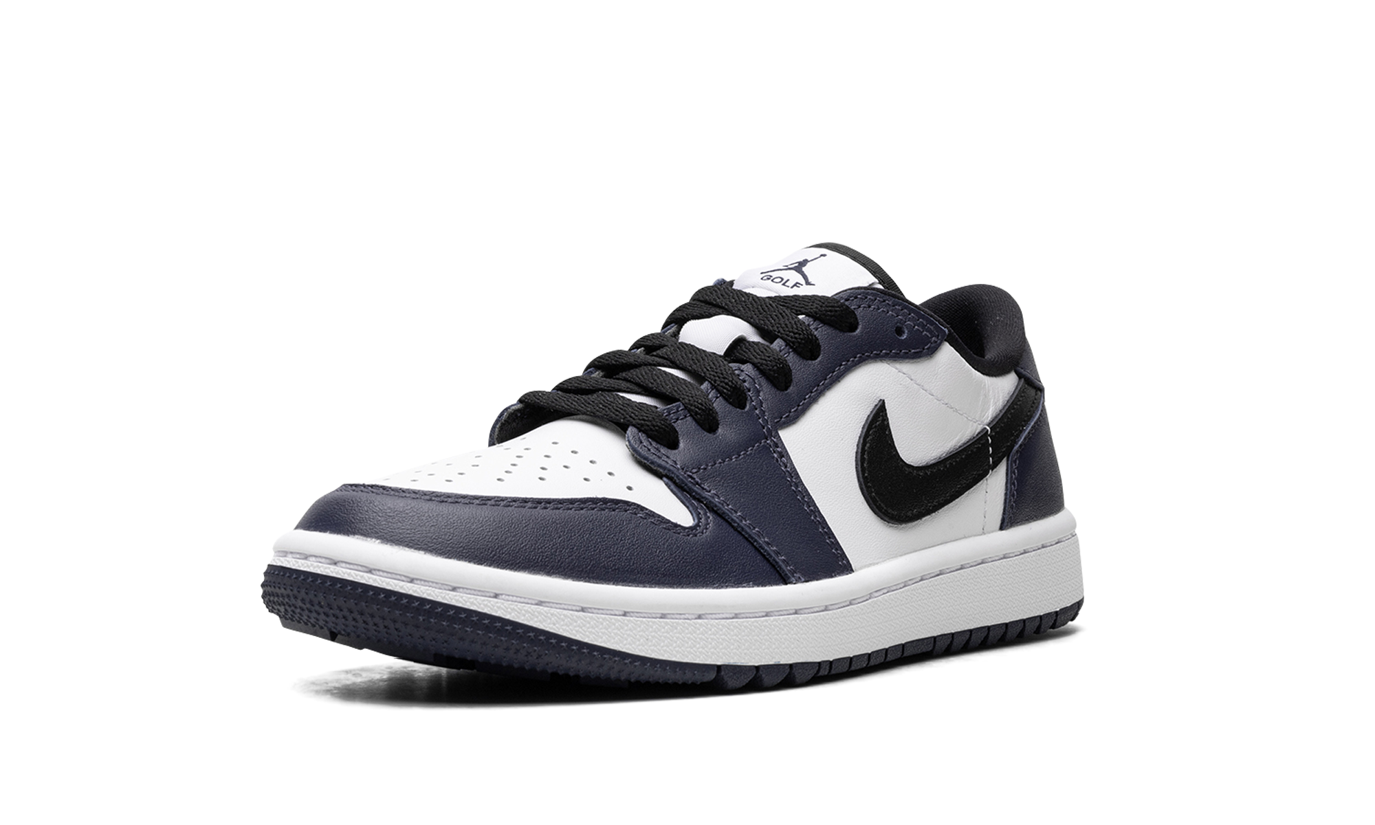 jordan 1 retro low golf midnight navy+DD9315-104+left diagnol single view
