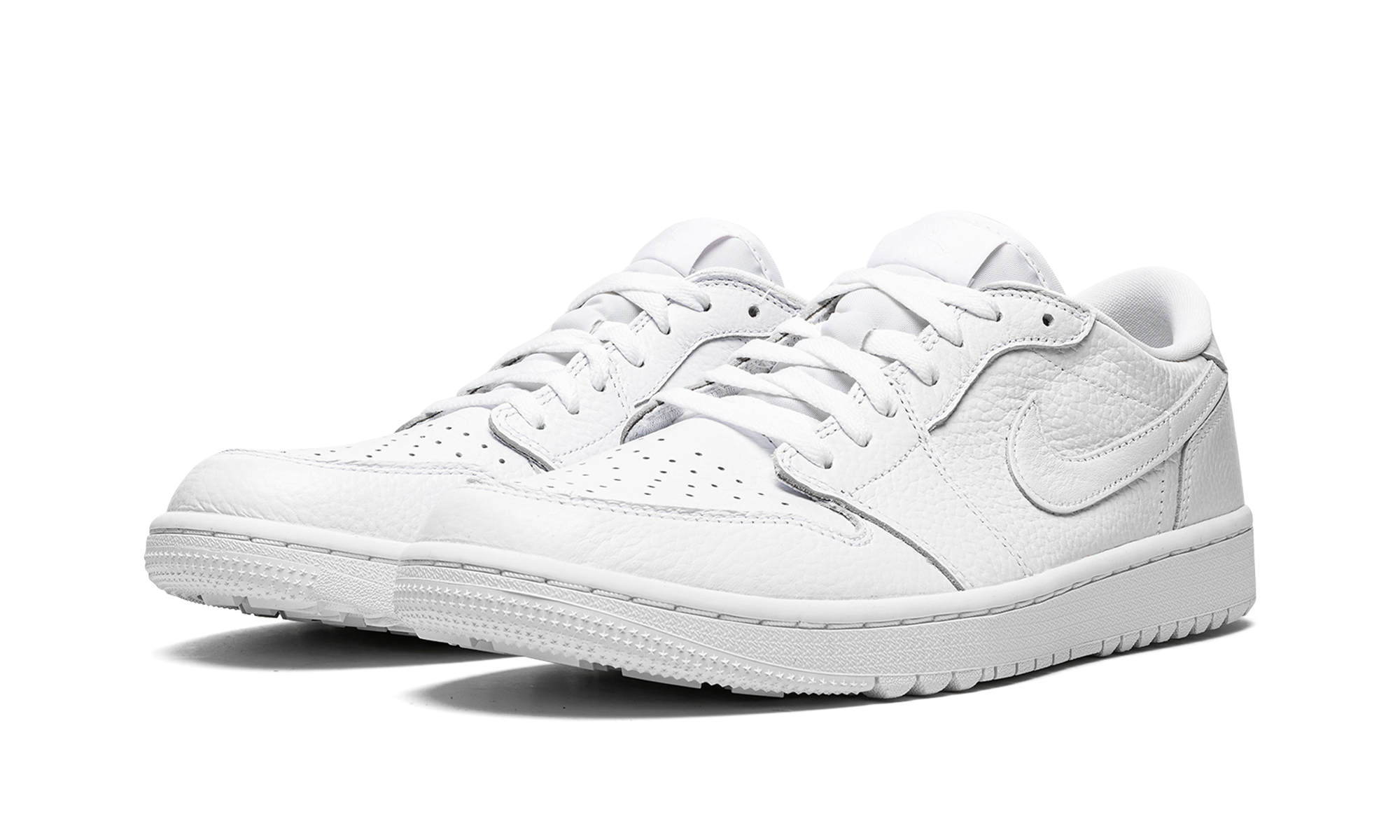 jordan 1 retro low golf triple white+DD9315-101+diagnol left view
