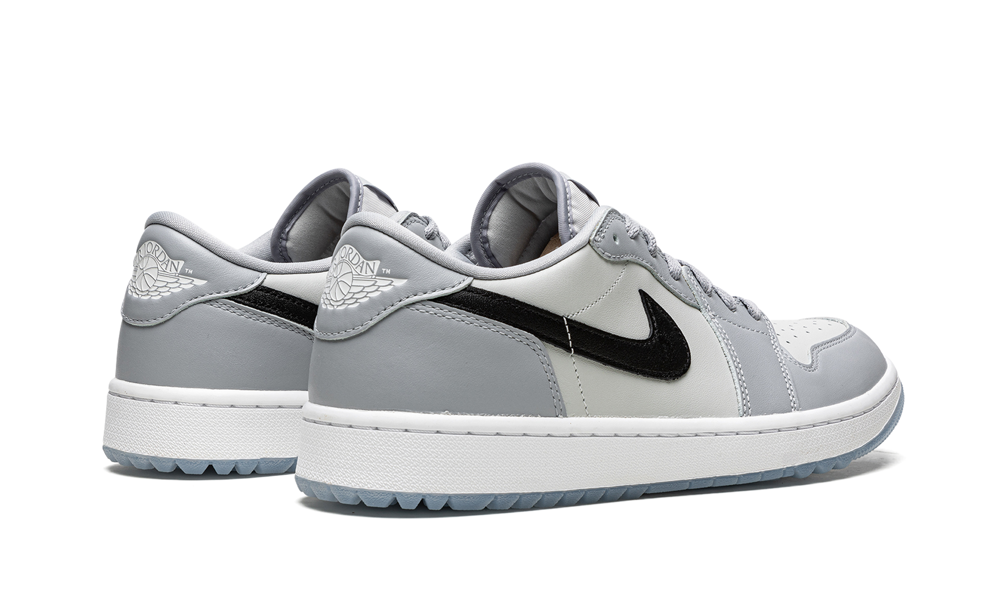 jordan 1 retro low golf wolf grey+DD9315-002+diagnol right behind view