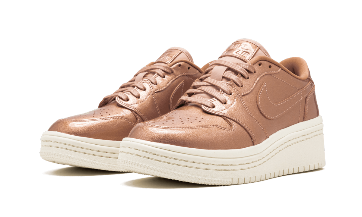 jordan 1 retro low lifted metallic red bronze women s+AO1334-901+diagnol left view