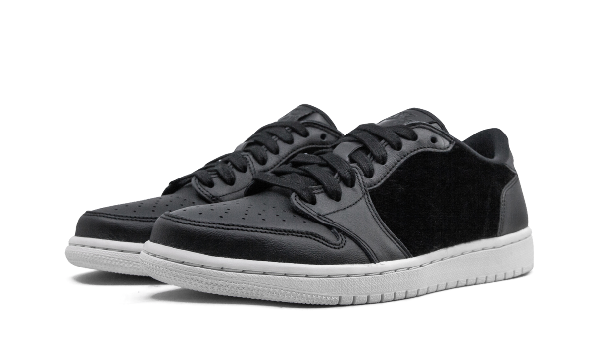 jordan 1 retro low ns black pony hair women s+AO1935-001+diagnol left view