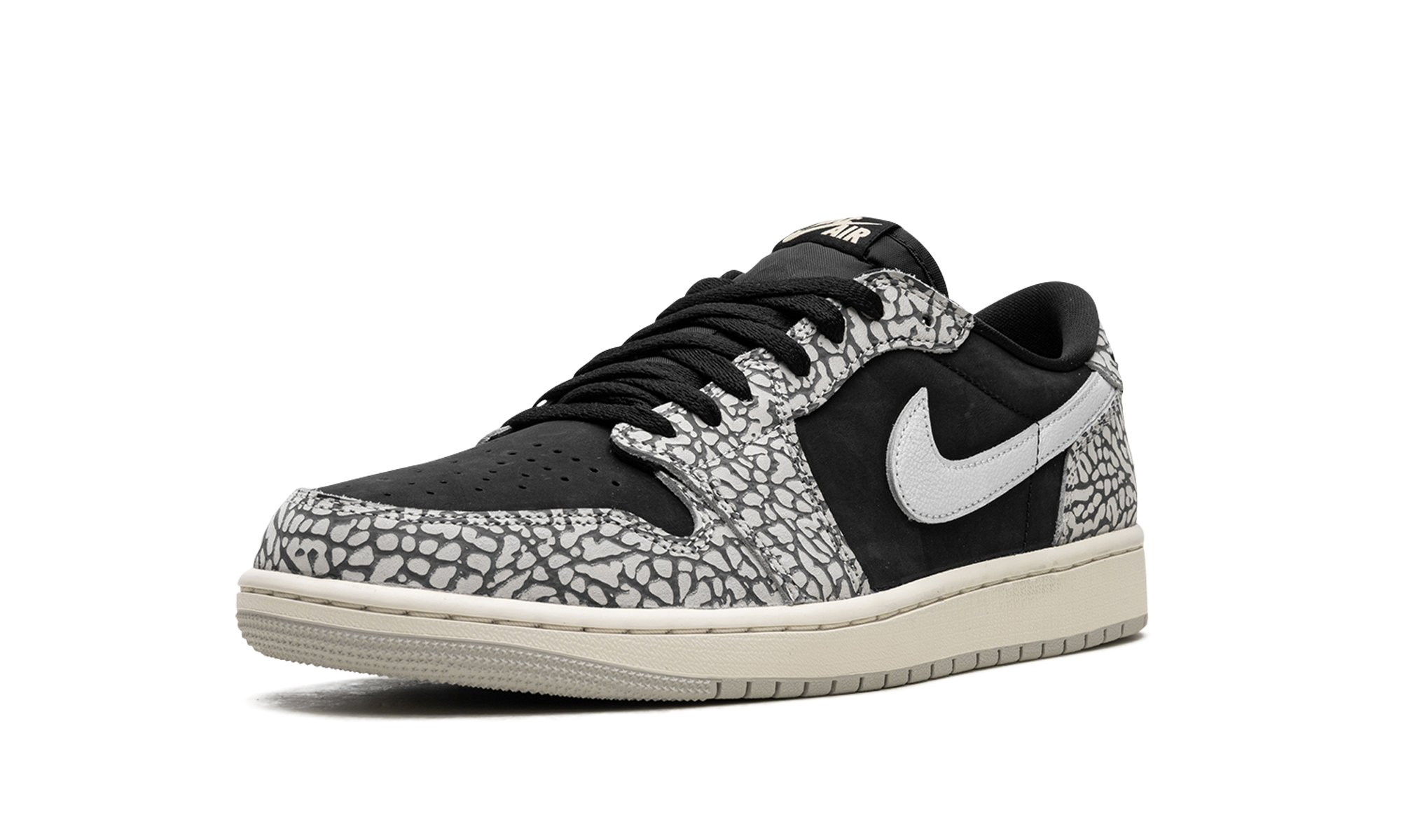 jordan 1 retro low og black cement women s+CZ0775-001+left diagnol single view