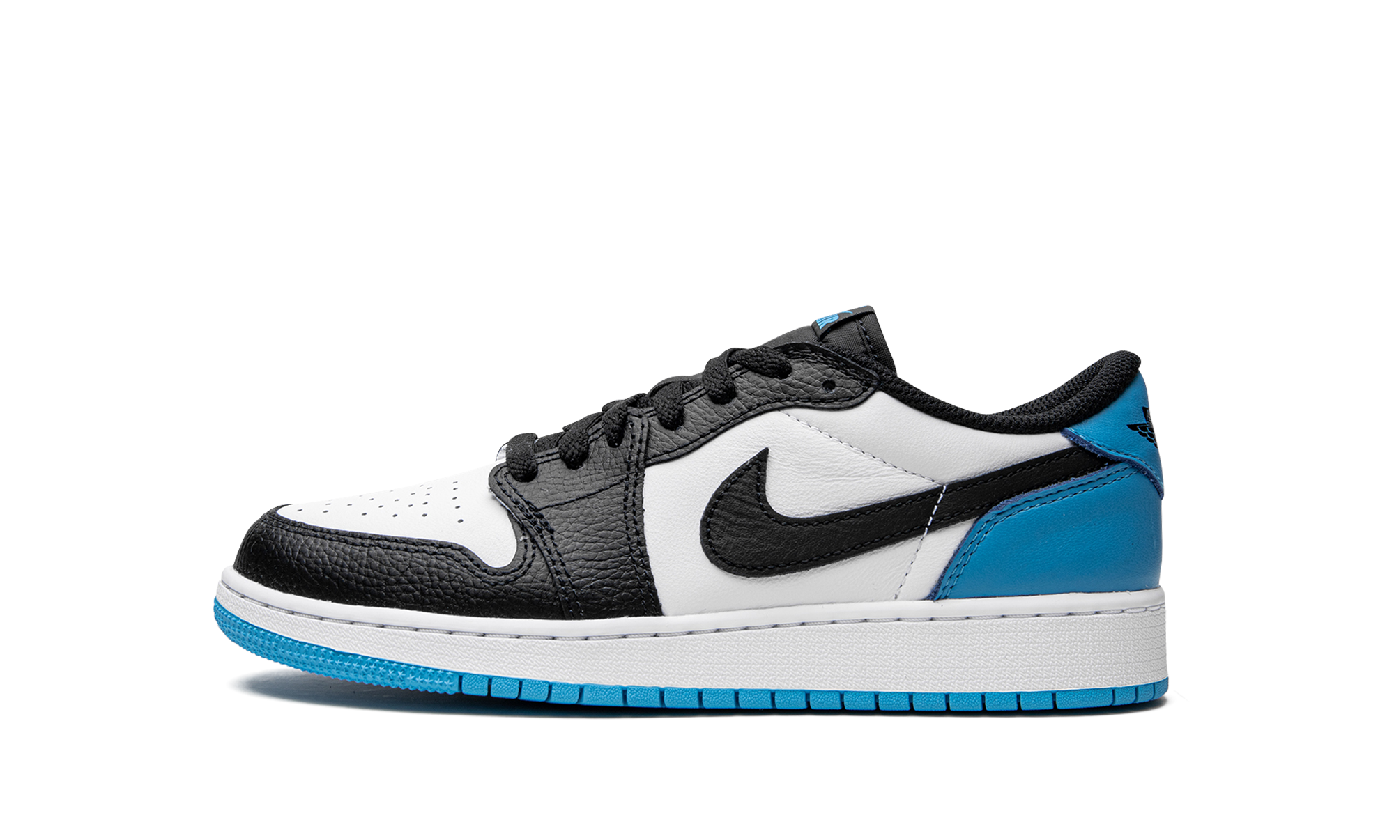 jordan 1 retro low og black dark powder blue gs+CZ0858-104+diagnol right view 1
