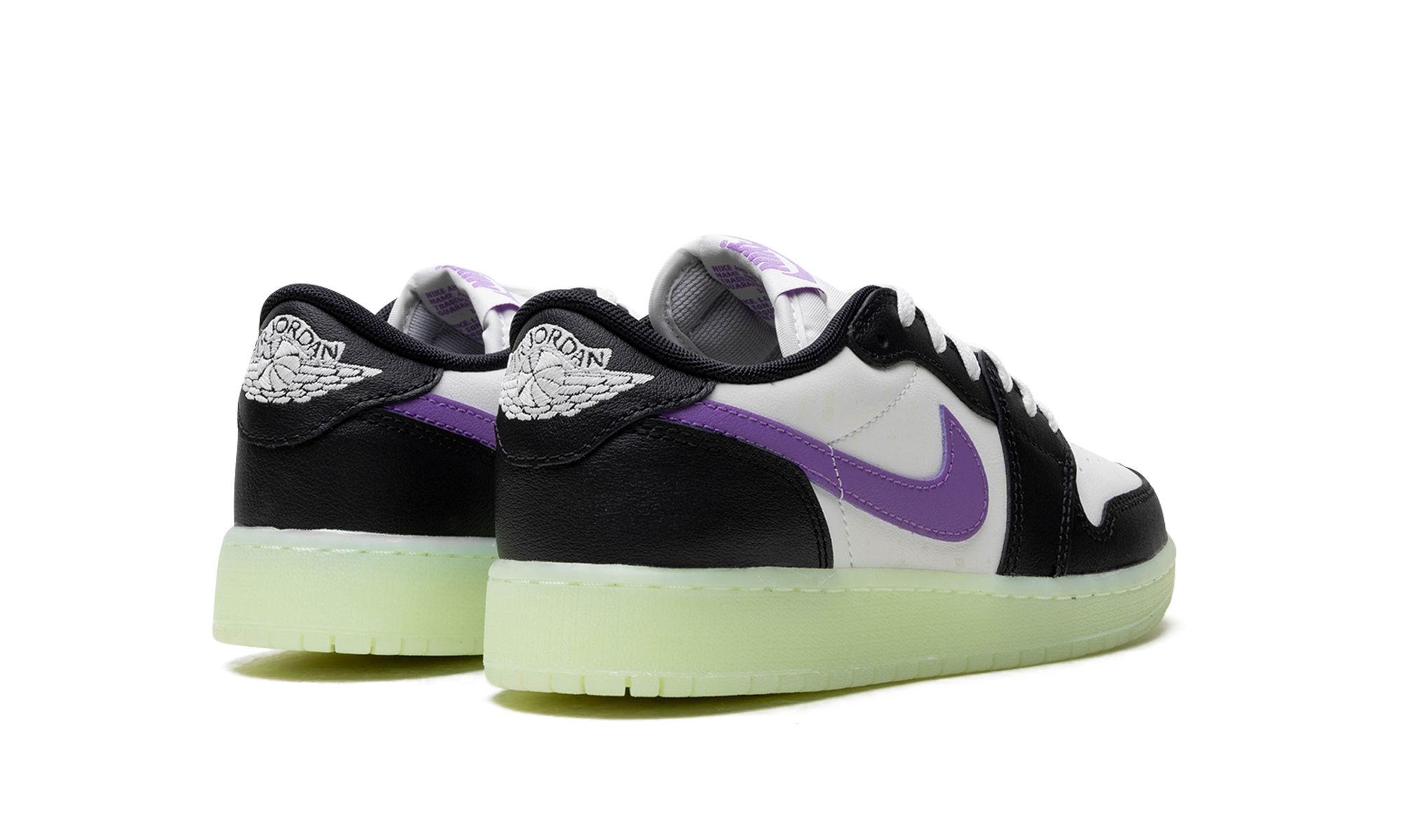 jordan 1 retro low og black raspberry gs+HF0410-001+diagnol right behind view