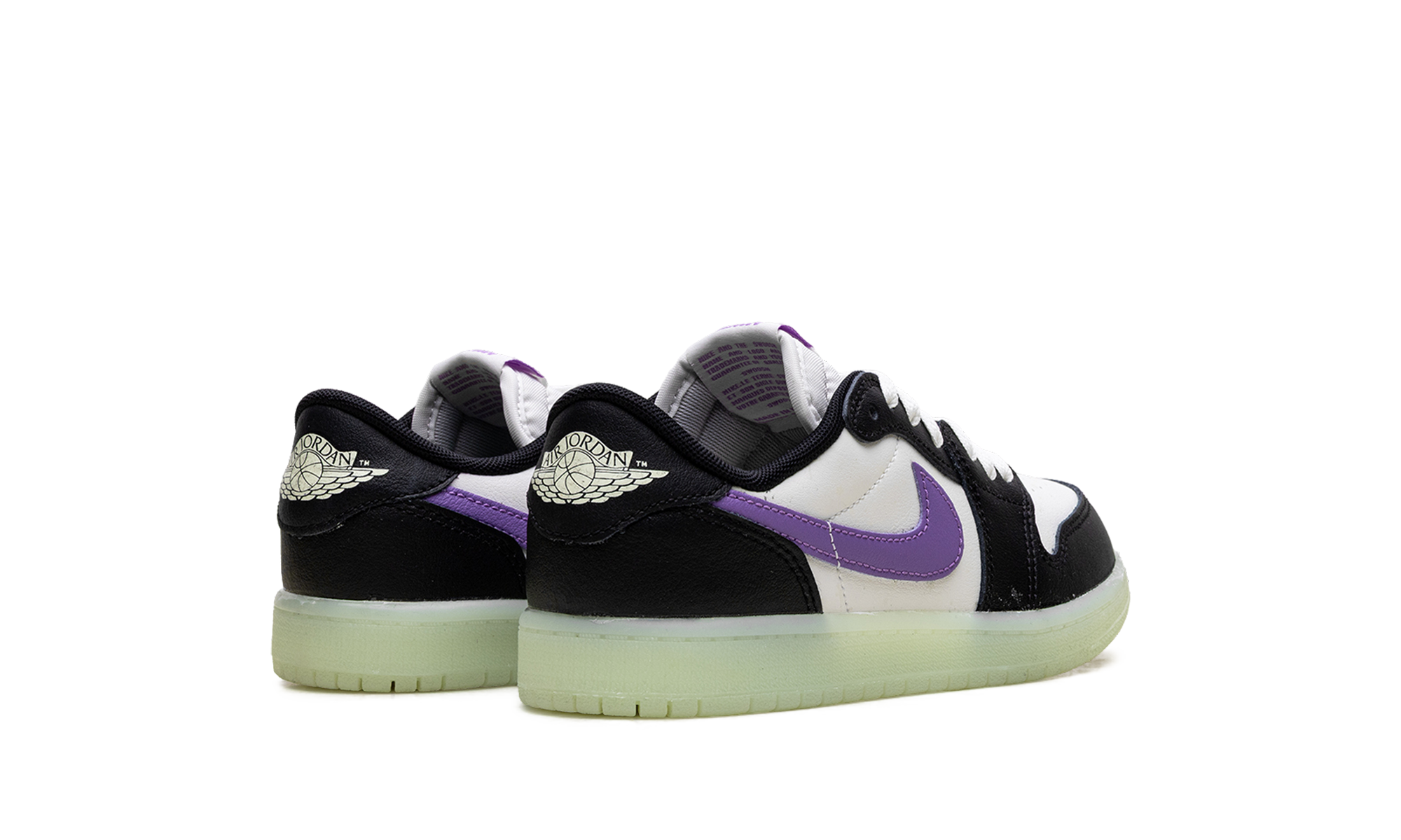 jordan 1 retro low og black raspberry ps+HF0411-001+diagnol right behind view