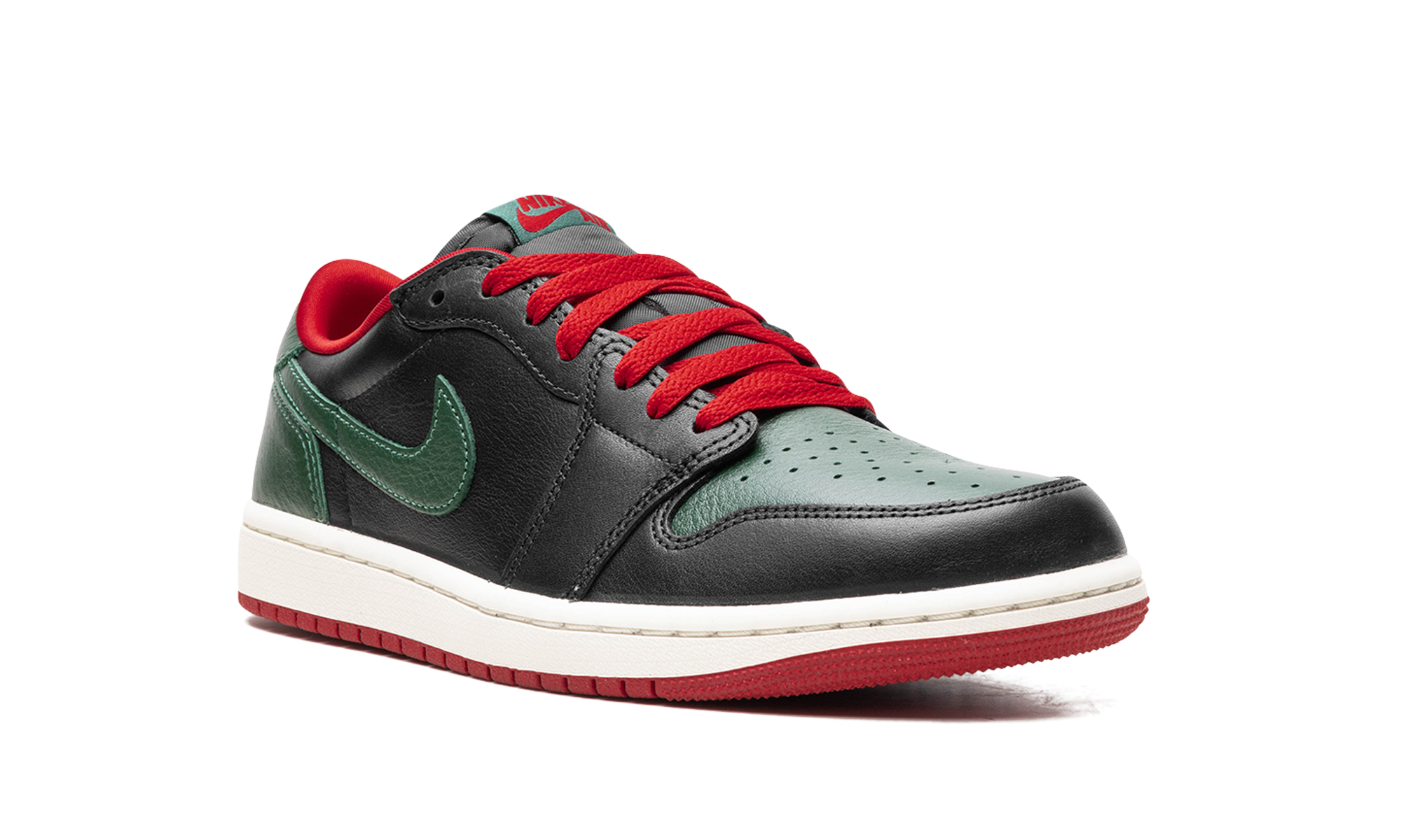 jordan 1 retro low og gorge green varsity red women s+CZ0775-036+diagnol right view