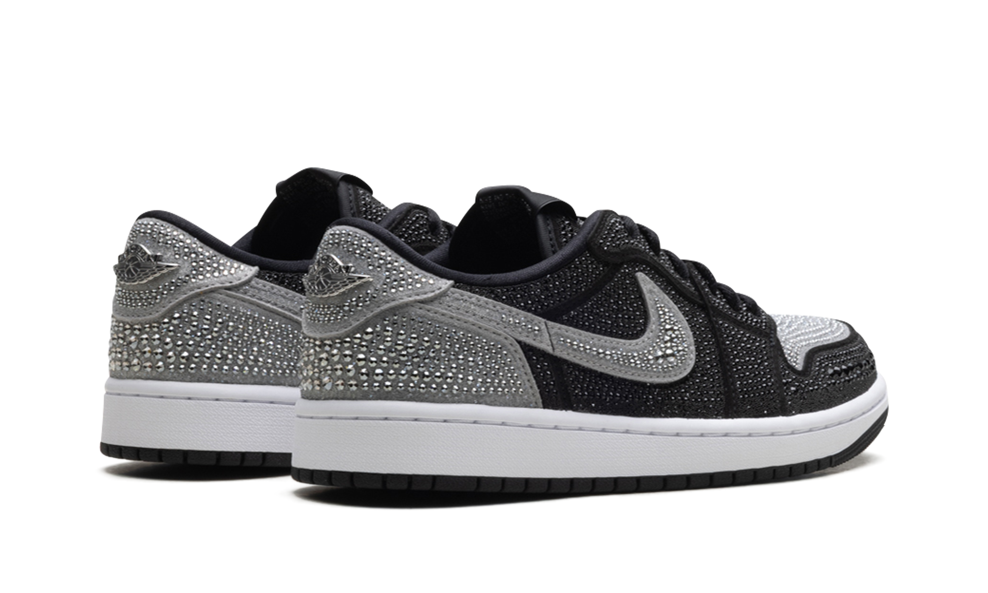 jordan 1 retro low og swarovski stealth women s+HM9208-001+diagnol right behind view