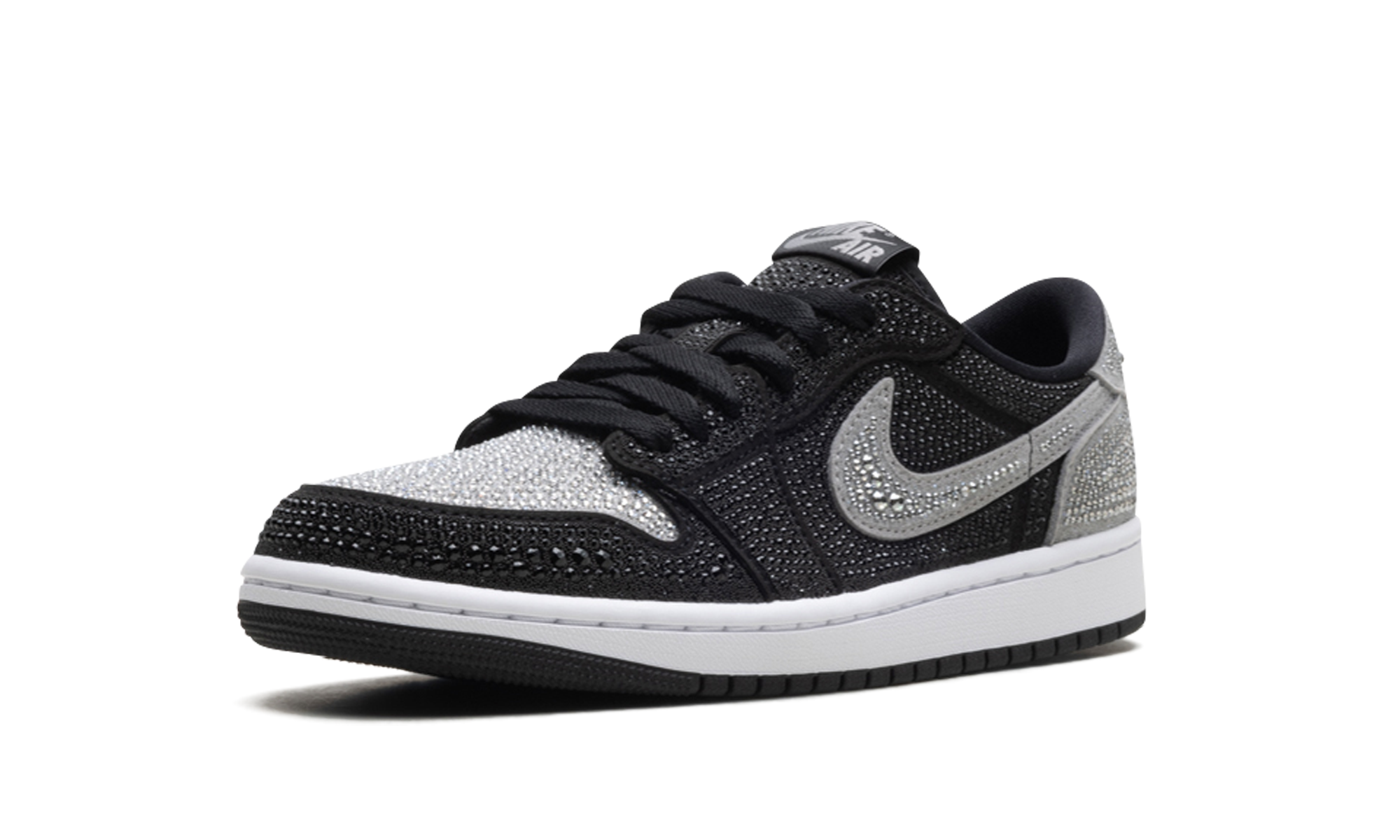 jordan 1 retro low og swarovski stealth women s+HM9208-001+left diagnol single view