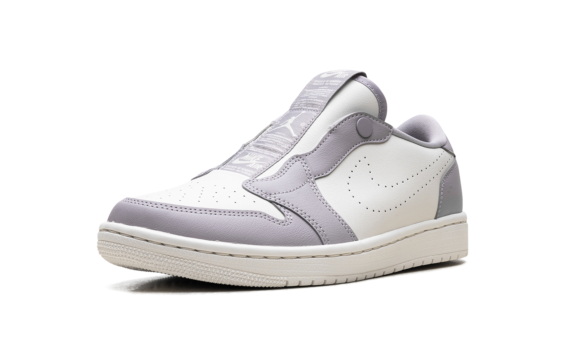 jordan 1 retro low slip atmosphere grey women s+AV3918-005+left diagnol single view