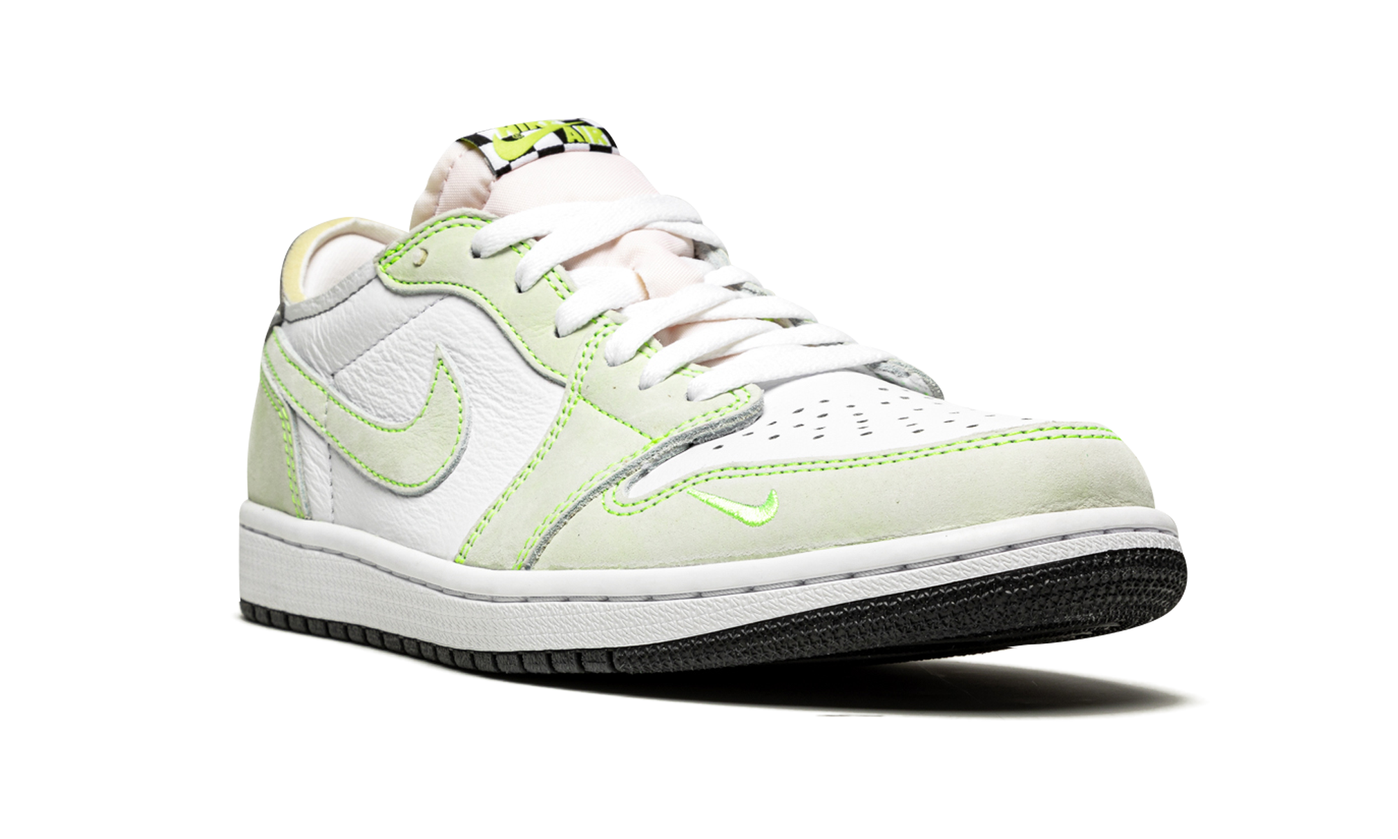 jordan 1 retro low white ghost green black+DM7837-103+diagnol right view