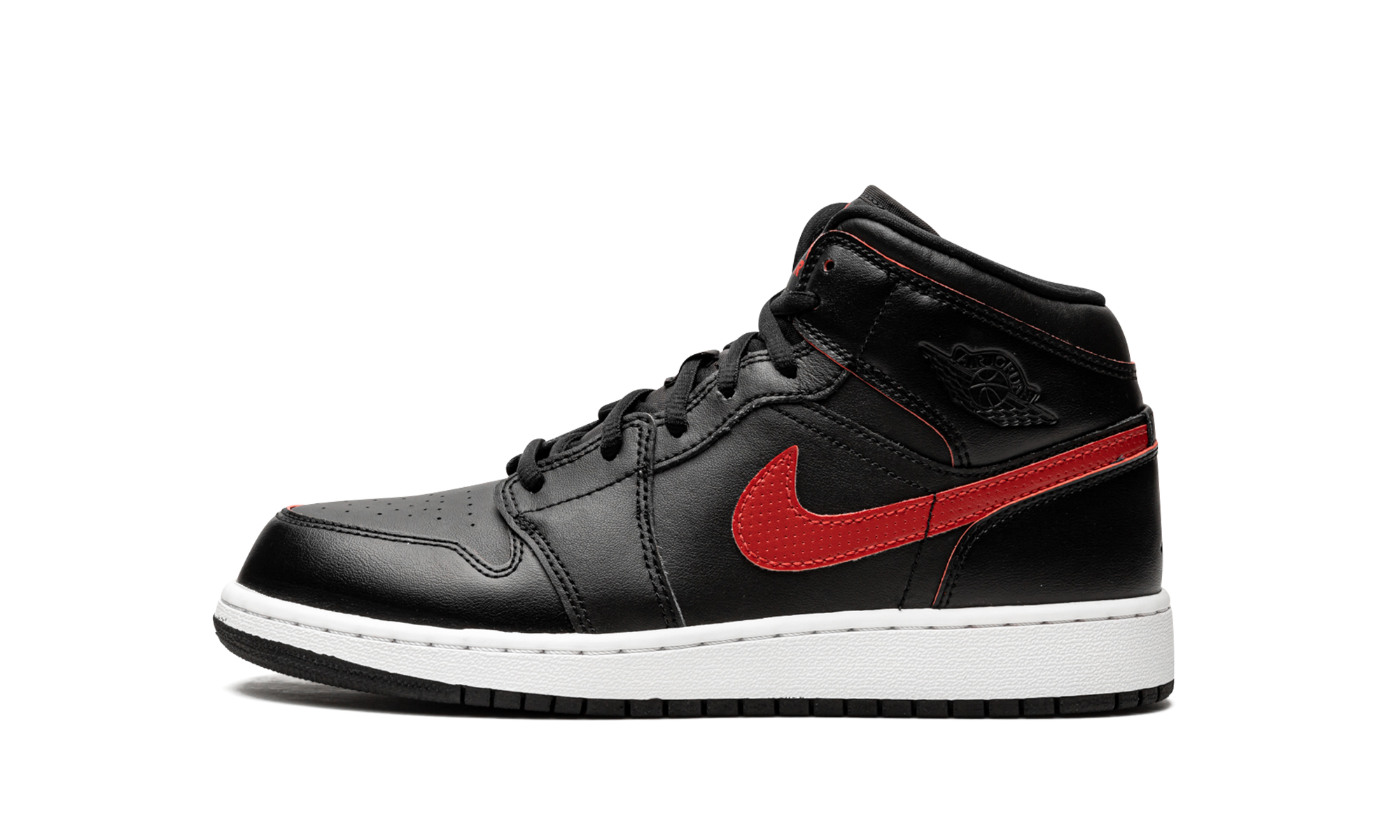 jordan 1 retro mid black gym red gs+554725-009+diagnol right view 1