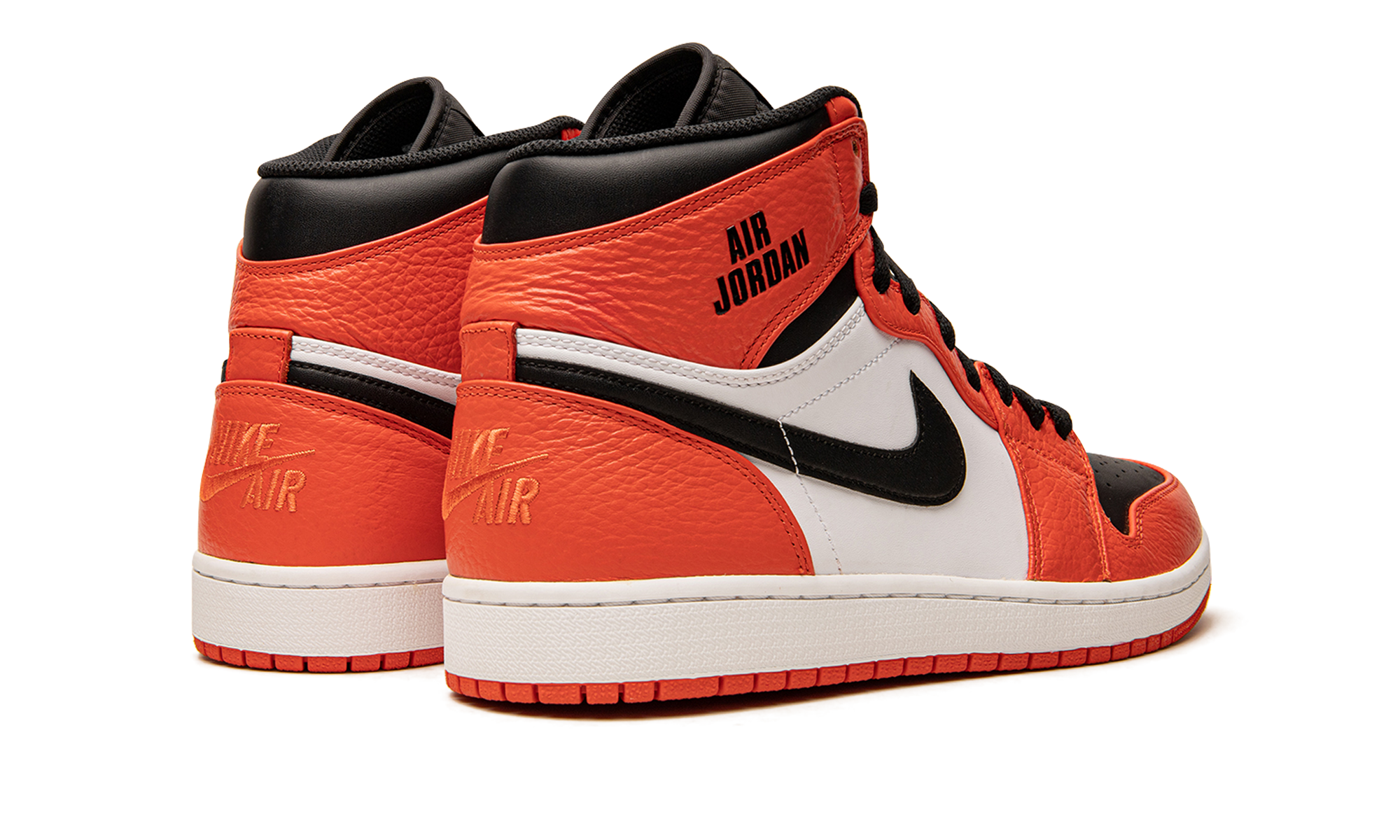 jordan 1 retro rare air max orange+332550-800+diagnol right behind view
