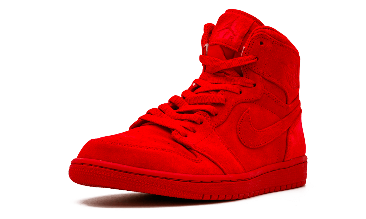 jordan 1 retro red suede+332550-603+left diagnol single view