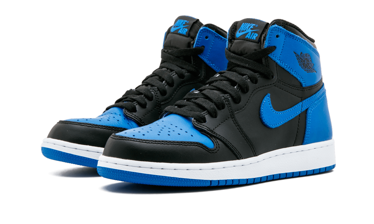 jordan 1 retro royal 2017 gs+575441-007+diagnol left view