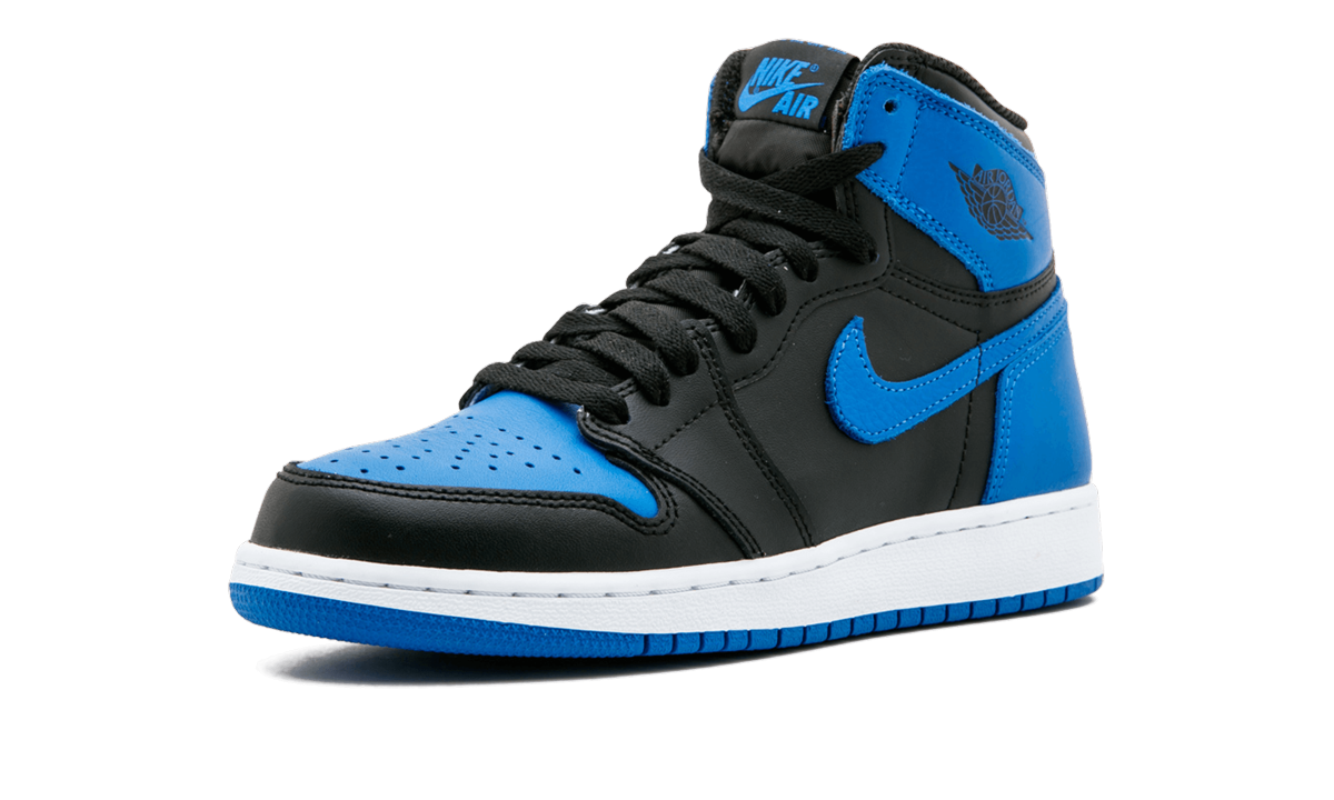 jordan 1 retro royal 2017 gs+575441-007+left diagnol single view