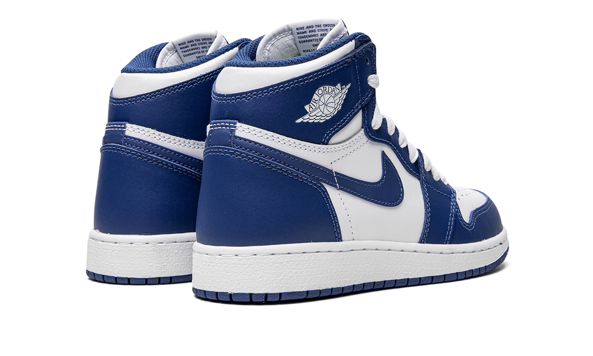 jordan 1 retro storm blue gs+575441-127+diagnol right behind view