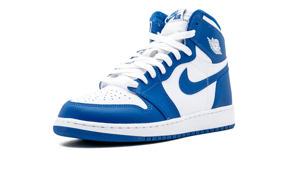 jordan 1 retro storm blue gs+575441-127+left diagnol single view